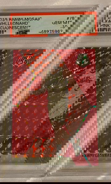 2019 Mosaic Kawhi Leonard Pink Fluorescent #6/10 PSA 10