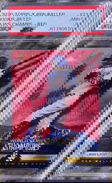 2020 Topps X Ben Baller LAD WS Champs Mookie Betts Red # 2/10 PSA 9