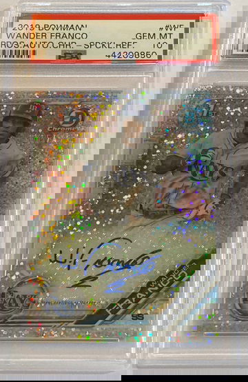 2019 Wander Franco Bowman Chrome Speckle Refractor Auto /299 PSA 10