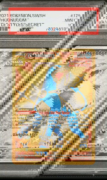 2021 POKEMON SWORD & SHIELD BATTLE STYLES FA/HOUNDOOM #179 PSA 9