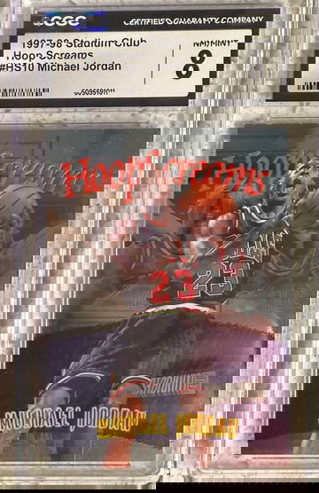 1997–98 Stadium Club Hoop Screams #HS10 Michael Jordan CGC 8 NM/MINT Bulls Insert