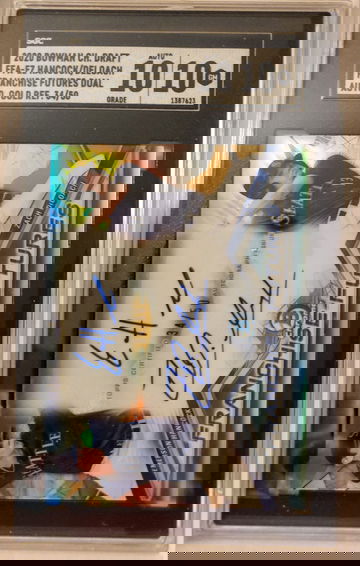 Emerson Hancock + Zach DeLoach 2020 Bowman Franchise Futures Gold /50 SGC 10/10