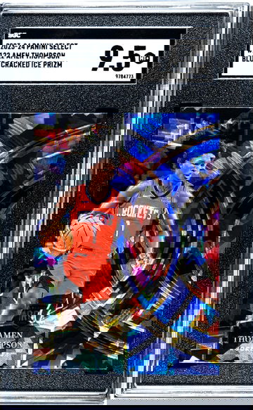 2023-24 Panini Select #122 Amen Thompson Blue Cracked Ice Prizm SGC 9.5