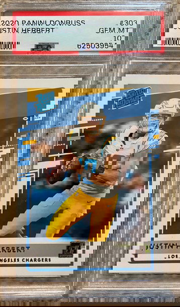 2020 Donruss Justin Herbert PSA 10 #303 Rated Rookie RC Chargers