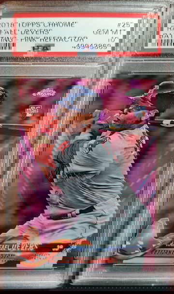 2018 Topps Chrome Rafael Devers Pink Refractor #25 PSA 10