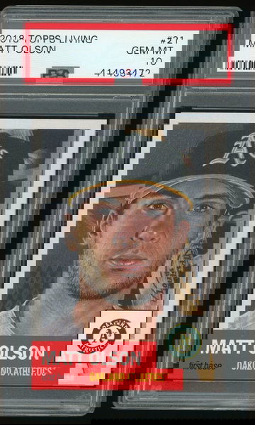 2018 Topps Living Set MATT OLSON #21 PSA 10 Oakland Athletics A's (Set Break)