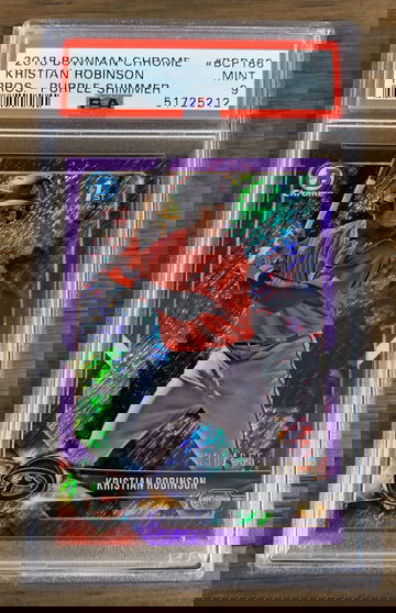 KRISTIAN ROBINSON 2018 1st Bowman Chrome Purple Shimmer /655 #BCP186 - PSA 9 MINT