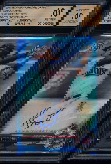 Royce Lewis 2017 Bowman Chrome Draft Blue Auto RC /150 BGS 10/10
