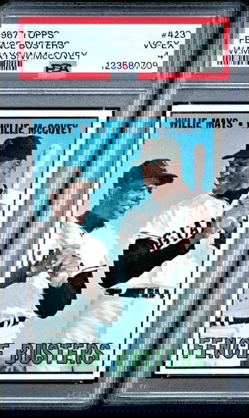 1967 Topps Fence Busters Willie Mays/Willie Mccovey #423 PSA 4