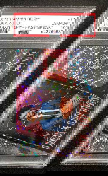 Coby White 2019-20 Panini Prizm Luck of the Lottery RC #7 Rookie PSA 10