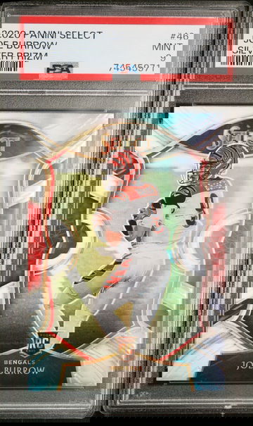 2020 Panini Select Concourse Silver Prizm Joe Burrow #46 PSA 9