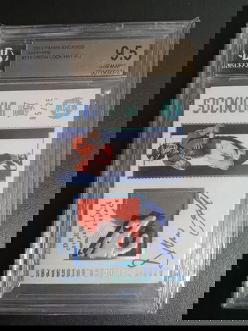 2019 Panini encased Sapphire Drew lock hat #115 Auto 5/25 RC BGS 9.5/10