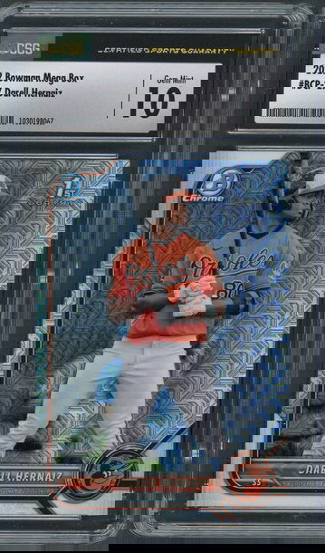 2022 Bowman Chrome Darell Hernaiz BCP-27 Mega Box - CSG Gem Mint 10 - Orioles