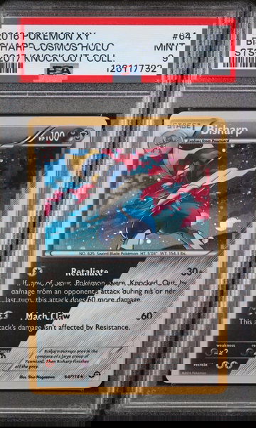 2016 Pokemon XY Steam Siege Cosmos- 2017 Knock Out Collection Bisharp-Holo #64 PSA 9