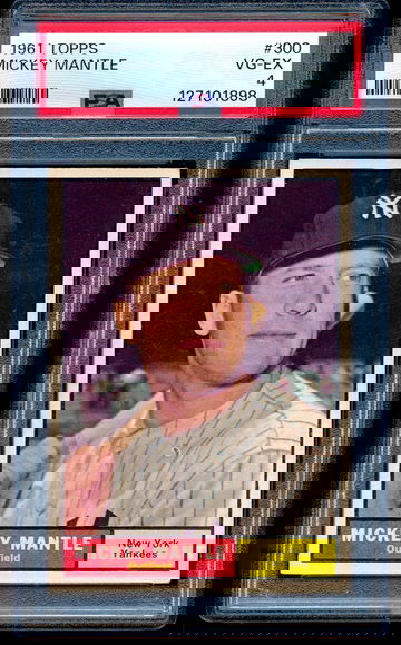 1961 Topps Mickey Mantle #300 PSA 4 + strong eye appeal