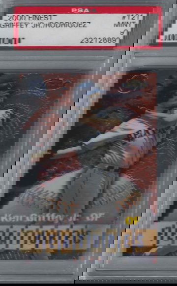 2000 Topps Finest - #121 - Ken Griffey Jr - Alex Rodriguez - Features - PSA 9