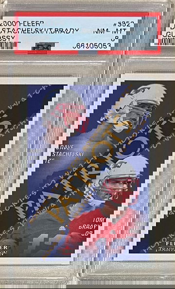 LOW POP - 2000 Fleer Tradition GLOSSY #352 Tom Brady rookie PSA 8