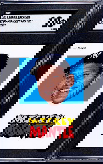 2012 Topps Archives MICKEY MANTLE 1967 Stickers #67S-MM SGC 10 GEM MT 