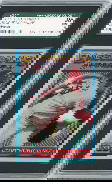 1993 TOPPS FINEST REFRACTOR #10 CURT SCHILLING GRADED SGC 96 MINT 9