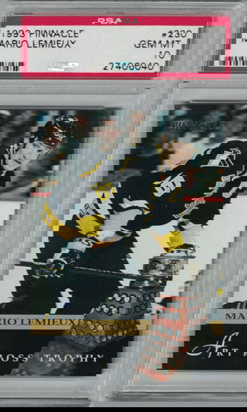 1993 Pinnacle - Art Ross Trophy - Mario Lemieux HOF PSA 10 Gem-Mint PSA Population 11 Ultra RARE!!!