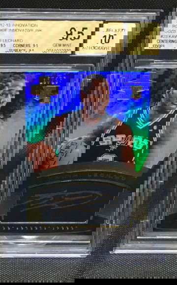 2012-13 Kawhi Leonard Innovation Rookie Innovative Ink Gold /25 BGS 9.5/10