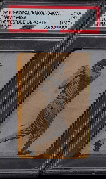 1946 Propagandas Montiel Los Reyes Del Deporte Johnny Mize #76 PSA 1MC RARE!