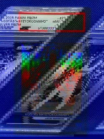 2018 PRIZM KOSTAS ANTETOKOUNMPO SILVER PRIZM PSA9