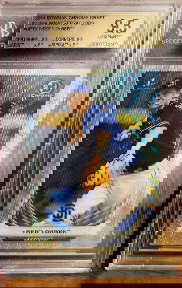 2014 1st Bowman Chrome Trea Turner Silver Wave Refractor #/25 BGS 9.5