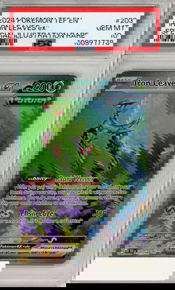 2024 POKEMON TEF EN-TEMPORAL FORCES IRON LEAVES EX #203 SIR PSA 10