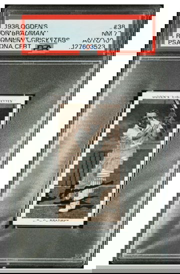 Don Bradman 1938 Ogden’s Prominent Cricketers Auto PSA7 Auto 10