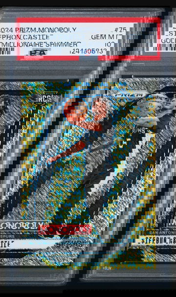 PSA 10 Gem Mint 2024 RC Rookie PANINI PRIZM MONOPOLY #75 STEPHON CASTLE GOLD MILLIONAIRE SHIMMER /500