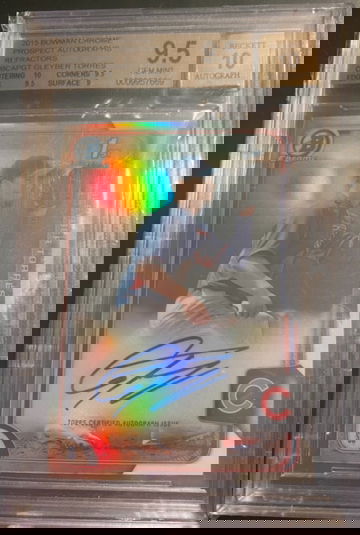 Gleyber Torres 2015 Bowman Chrome Refractor Auto BGS 9.5