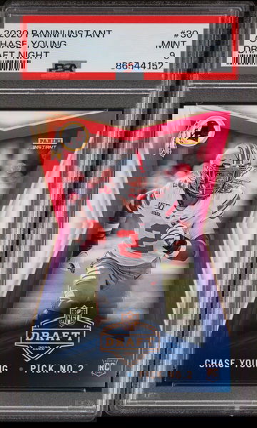 Chase Young 2020 Panini NFL Instant Draft Night #30 Rookie Card PSA 9 Mint