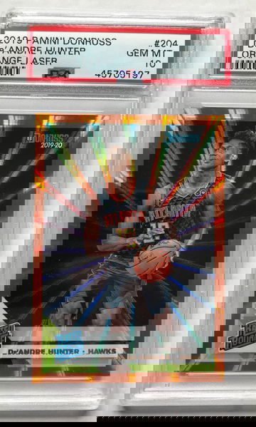 2019-20 Panini Donruss De'Andre Hunter Orange Laser PSA 10 RC #204