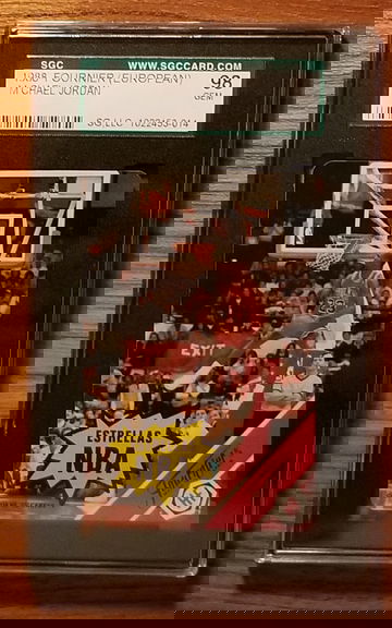 1988 Fournier Estrellas Michael Jordan rules card sgc 98 10 gem mint