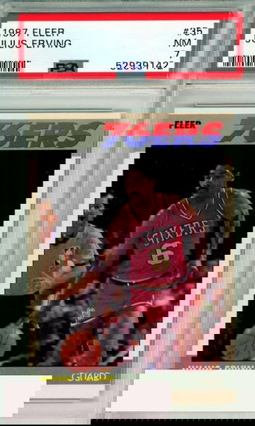 1987 FLEER JULIUS ERVING #35 HOF PHILADELPHIA 76ERS PSA 7 NM