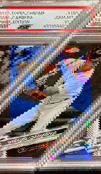 2017 Topps Chrome Sapphire 150 Miguel Cabrera PSA 10
