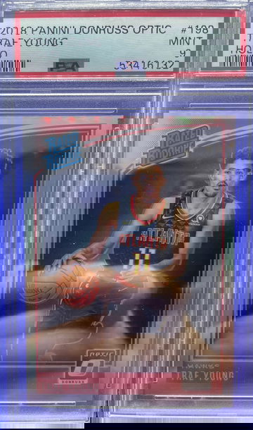 2018-19 PANINI DONRUSS OPTIC HOLO TRAE YOUNG ATLANTA HAWKS ROOKIE PSA 9 MINT SP