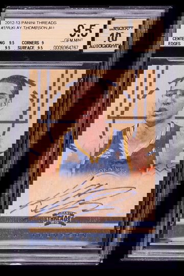 2012-13 Panini Threads Klay Thompson ROOKIE AUTO BGS 9.5 GEM MINT