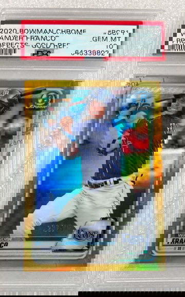 2020 Bowman Chrome Wander Franco RC #23/50 Gold Refractor PSA 10 