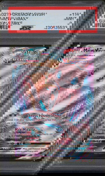 2021 Pokemon Sword and Shield Fusion Strike Mew Vmax #114 PSA 9