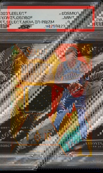 2023 Panini Select Draft Prizm Keyonte George #DSM-KG RC Patch /25 PSA 9