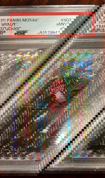2020 Panini Mosaic Stained Glass Tom Brady PSA 9