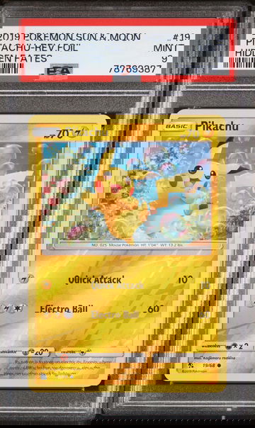 2019 Pokemon Sun & Moon Hidden Fates Pikachu-Rev-Foil #19 Hidden Fates PSA 9