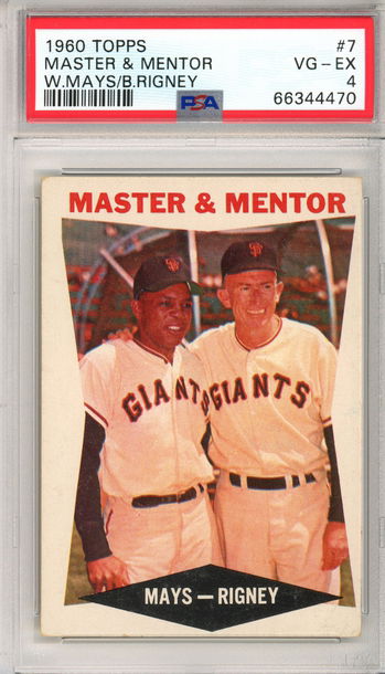 1960 TOPPS MASTER & MENTOR WILLIE MAYS PSA 4