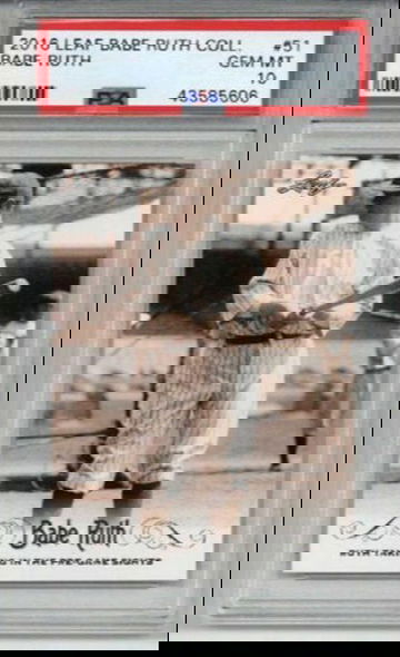 2016 LEAF BABE RUTH COLLECTION #51 BABE RUTH NEW YORK YANKEES PSA 10 LOW POP