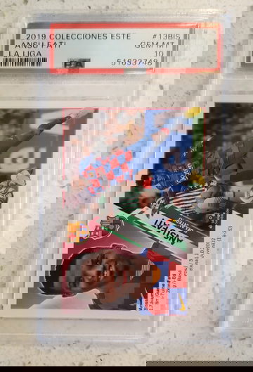 2019 Colecciones Este La Liga Ansu Fati Rookie Sticker PSA 10
