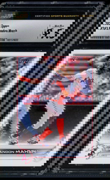 2022 Topps Series 1 Brandon Marsh RC #243 CSG 9.5 Mint+ Los Angeles Angels