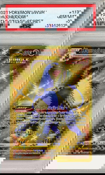 2021 POKEMON SWSH BATTLE STYLES FA HOUNDOOM #179 SECRET PSA 10