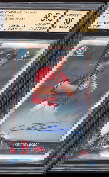2018 bowman chrome auto Triston Casas BGS 9.5